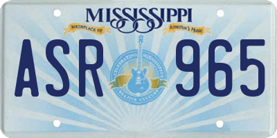 MS license plate ASR965