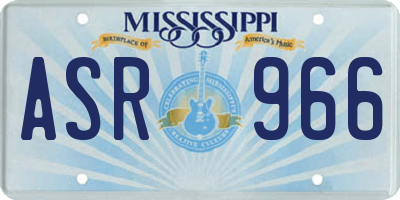MS license plate ASR966