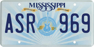 MS license plate ASR969