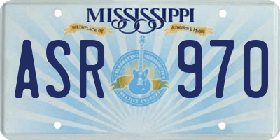 MS license plate ASR970