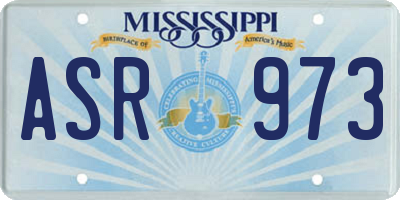 MS license plate ASR973