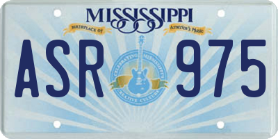 MS license plate ASR975