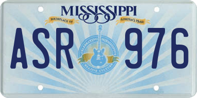 MS license plate ASR976