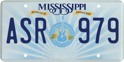 MS license plate ASR979