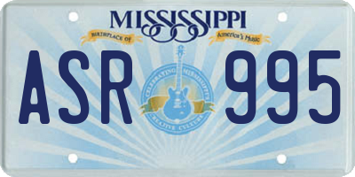 MS license plate ASR995