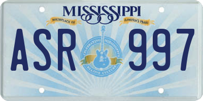 MS license plate ASR997