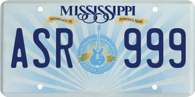 MS license plate ASR999