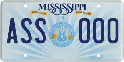 MS license plate ASS000
