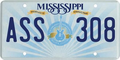 MS license plate ASS308