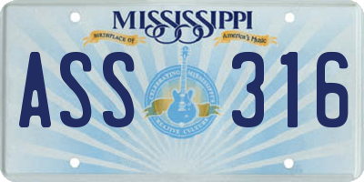 MS license plate ASS316