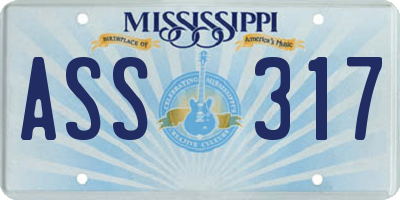 MS license plate ASS317