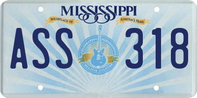 MS license plate ASS318