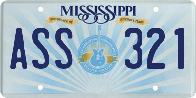 MS license plate ASS321