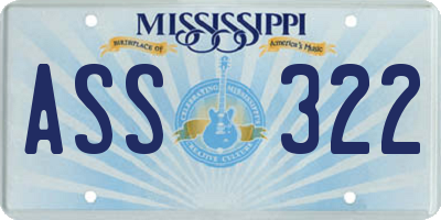 MS license plate ASS322
