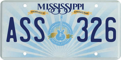 MS license plate ASS326
