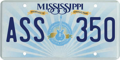 MS license plate ASS350