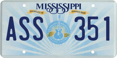 MS license plate ASS351