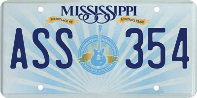 MS license plate ASS354