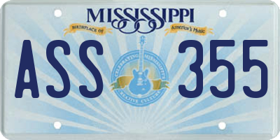 MS license plate ASS355