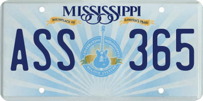 MS license plate ASS365