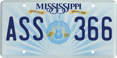MS license plate ASS366