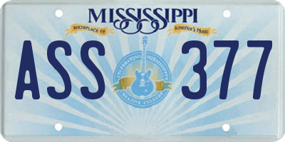 MS license plate ASS377