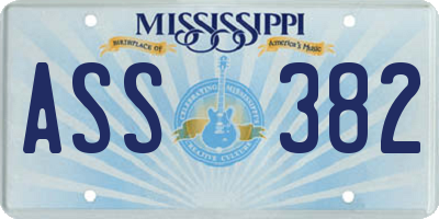 MS license plate ASS382