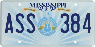 MS license plate ASS384