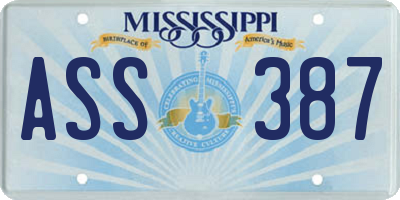 MS license plate ASS387