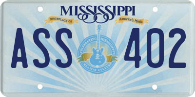 MS license plate ASS402