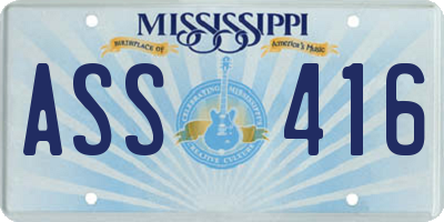 MS license plate ASS416