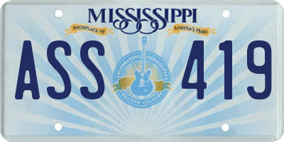 MS license plate ASS419