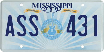 MS license plate ASS431