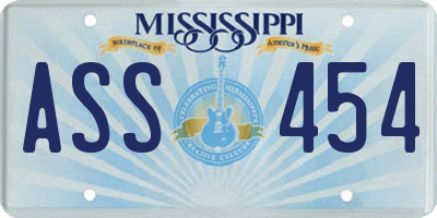 MS license plate ASS454