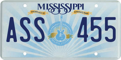 MS license plate ASS455