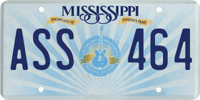 MS license plate ASS464
