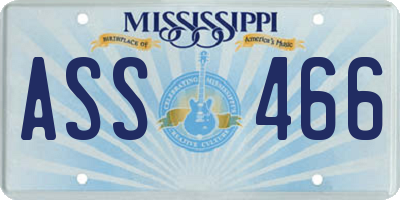 MS license plate ASS466