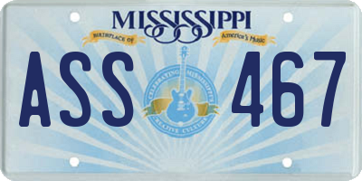 MS license plate ASS467