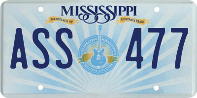 MS license plate ASS477