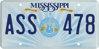 MS license plate ASS478