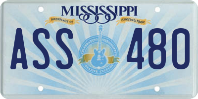 MS license plate ASS480