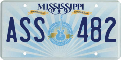 MS license plate ASS482