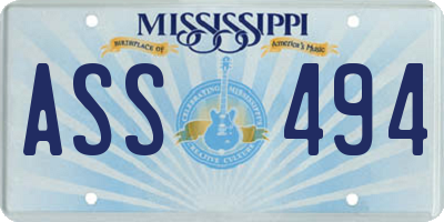 MS license plate ASS494