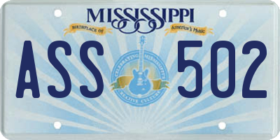 MS license plate ASS502
