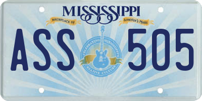 MS license plate ASS505