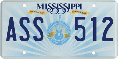 MS license plate ASS512