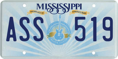 MS license plate ASS519