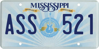 MS license plate ASS521