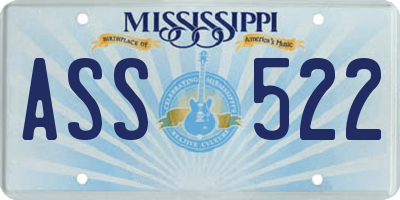 MS license plate ASS522