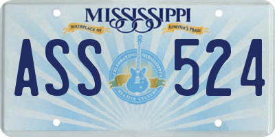 MS license plate ASS524